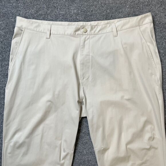 Rhone Pants Mens 41 Ivory Commuter Travel Classic Performance Snap Closure - Picture 3 of 14